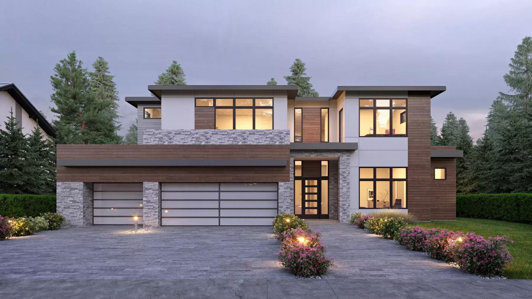 Luxury Two Story Contemporary Style House Plan 9996: Garfia - 9996