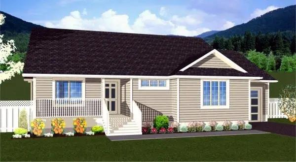 Plan 99951 | Traditional Style with 3 Bed, 2 Bath, 1 Car Garage