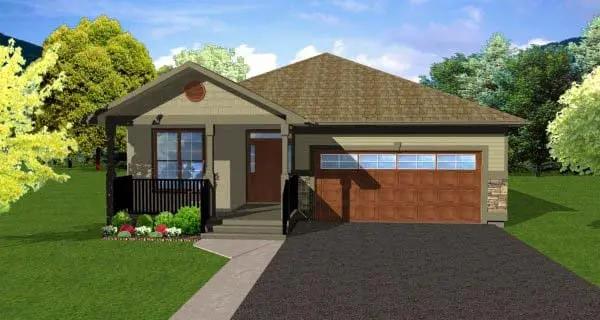 Plan 99978 | Craftsman Style with 2 Bed, 2 Bath, 2 Car Garage