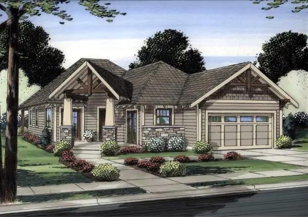 Plan 99991 | Traditional Style with 3 Bed, 2 Bath, 2 Car Garage