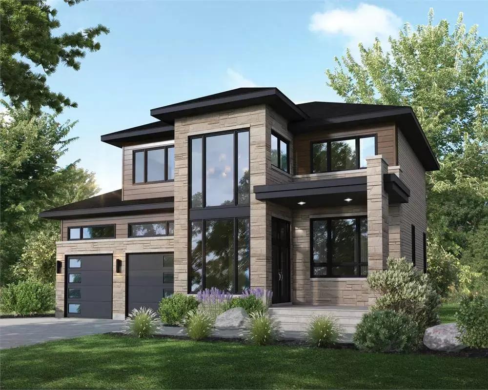 Two Story Contemporary Style House Plan 9891: The Prairie - 9891