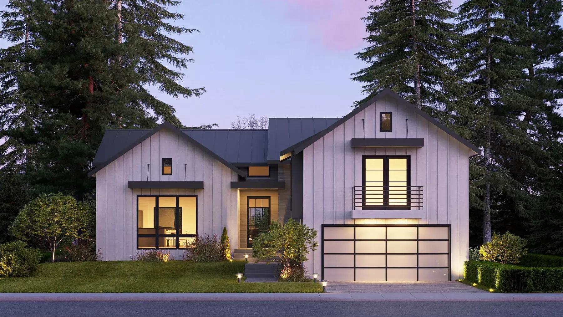 Two Story Transitional Farmhouse Style House Plan 9992: Rosco - 9992